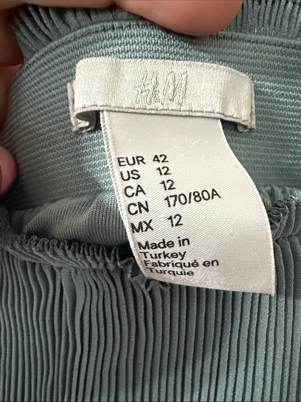 H&M Dusty Blue Pleated Circle Skirt - Picture 3 of 7